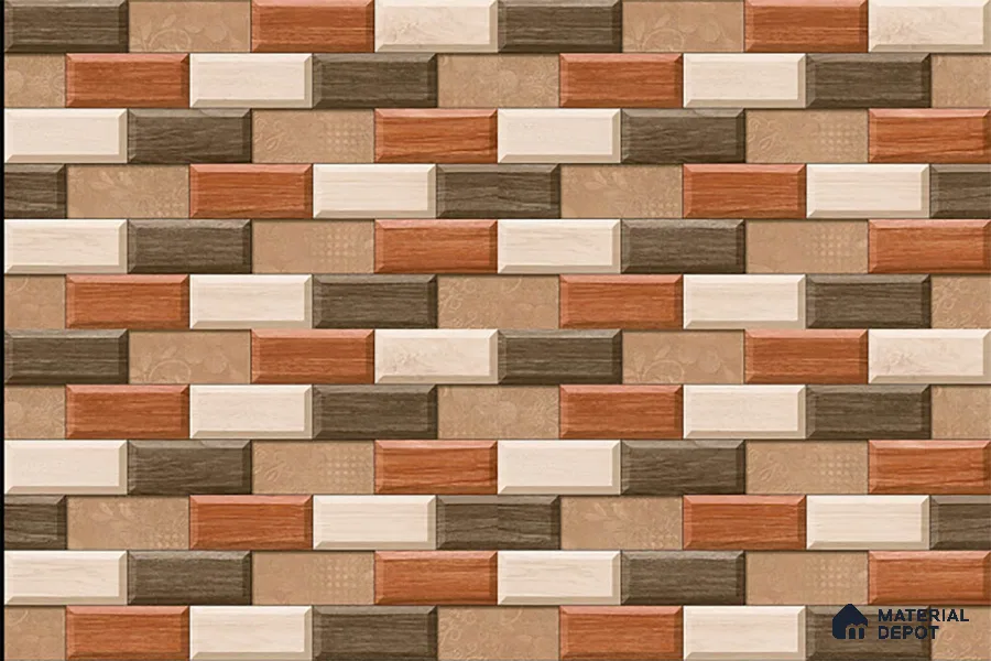 Stone Look Wall Tile TL 08879 | Matte Finish 18 x 12 inch Ceramic Tile - 7 mm | Suitable For Kitchen & Bathroom