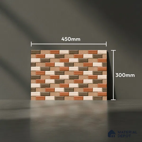 Stone Look Wall Tile TL 08879 | Matte Finish 18 x 12 inch Ceramic Tile - 7 mm | Suitable For Kitchen & Bathroom