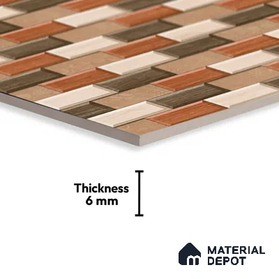 Stone Look Wall Tile TL 08879 | Matte Finish 18 x 12 inch Ceramic Tile - 7 mm | Suitable For Kitchen & Bathroom