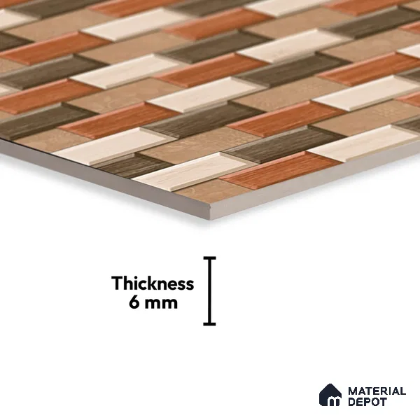Stone Look Wall Tile TL 08879 | Matte Finish 18 x 12 inch Ceramic Tile - 7 mm | Suitable For Kitchen & Bathroom