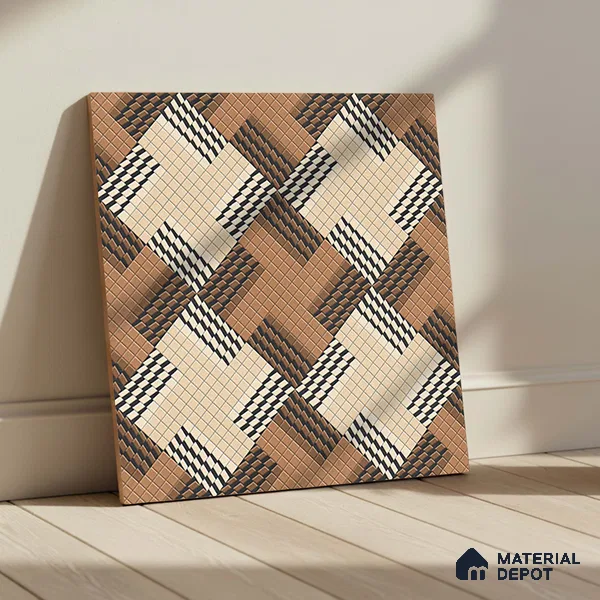 Patterned Floor Tile TL 09418 B | Matte Finish 20 x 20 inch Vitrified Tile - 12 mm | Suitable For Parking, Courtyard, Corridor | Pattern Alignment May Vary | 2-3 mm Spacer is Mandatory