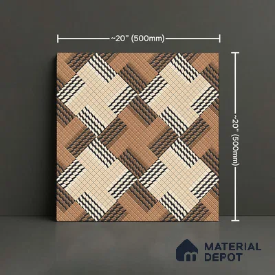 Patterned Floor Tile TL 09418 B | Matte Finish 20 x 20 inch Vitrified Tile - 12 mm | Suitable For Parking, Courtyard, Corridor | Pattern Alignment May Vary | 2-3 mm Spacer is Mandatory