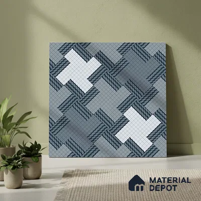 Patterned Floor Tile TL 09418 | Matte Finish 20 x 20 inch Vitrified Tile - 12 mm | Suitable For Parking, Courtyard, Corridor | Pattern Alignment May Vary | 2-3 mm Spacer is Mandatory