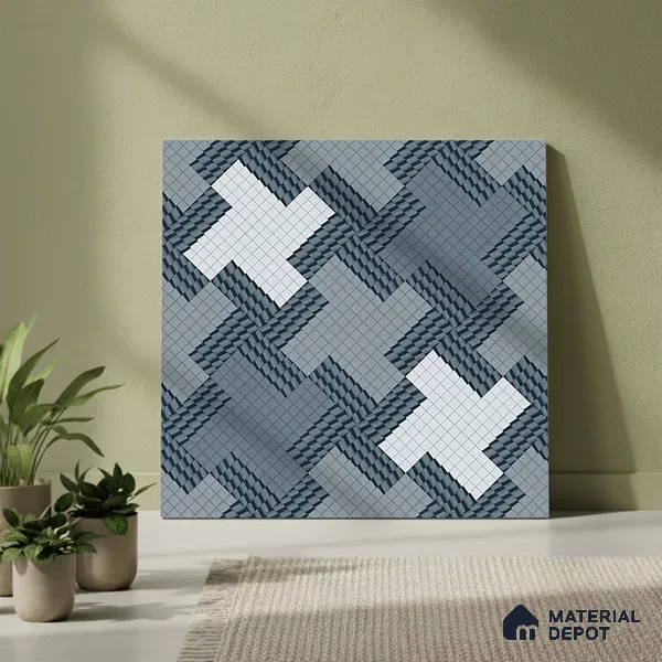 Patterned Floor Tile TL 09418 | Matte Finish 20 x 20 inch Vitrified Tile - 12 mm | Suitable For Parking, Courtyard, Corridor | Pattern Alignment May Vary | 2-3 mm Spacer is Mandatory