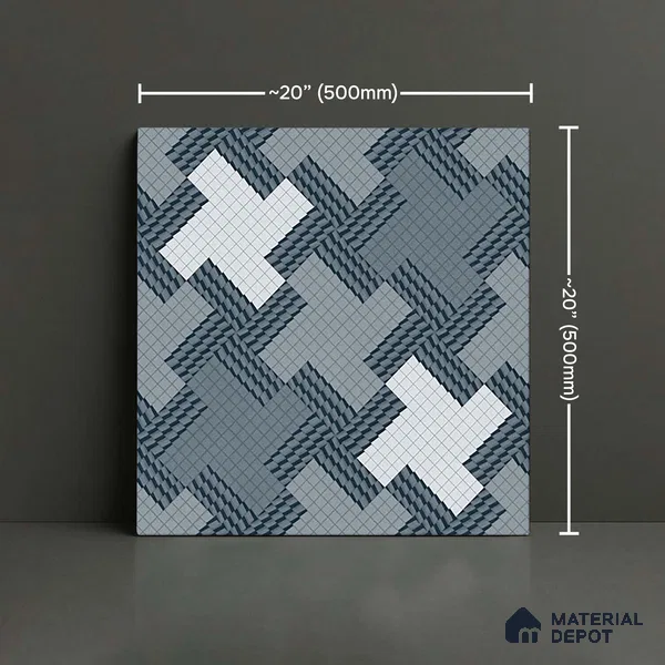Patterned Floor Tile TL 09418 | Matte Finish 20 x 20 inch Vitrified Tile - 12 mm | Suitable For Parking, Courtyard, Corridor | Pattern Alignment May Vary | 2-3 mm Spacer is Mandatory