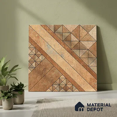 Patterned Look Floor Tile TL 09425 B | Matte Finish 20 x 20 inch Vitrified Tile - 12 mm | Suitable For Kitchen, Bathroom, Bedroom & Office | Pattern Alignment May Vary | 2-3 mm Spacer is Mandatory