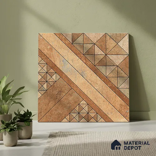 Patterned Look Floor Tile TL 09425 B | Matte Finish 20 x 20 inch Vitrified Tile - 12 mm | Suitable For Kitchen, Bathroom, Bedroom & Office | Pattern Alignment May Vary | 2-3 mm Spacer is Mandatory