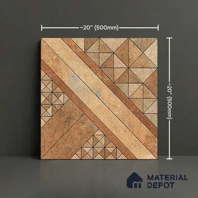 Patterned Look Floor Tile TL 09425 B | Matte Finish 20 x 20 inch Vitrified Tile - 12 mm | Suitable For Kitchen, Bathroom, Bedroom & Office | Pattern Alignment May Vary | 2-3 mm Spacer is Mandatory