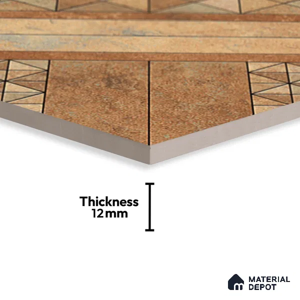 Patterned Look Floor Tile TL 09425 B | Matte Finish 20 x 20 inch Vitrified Tile - 12 mm | Suitable For Kitchen, Bathroom, Bedroom & Office | Pattern Alignment May Vary | 2-3 mm Spacer is Mandatory