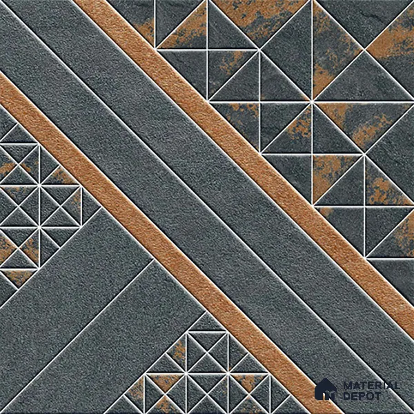 Patterned Look Floor Tile TL 09425 | Matte Finish 20 x 20 inch Vitrified Tile - 12 mm | Suitable For Kitchen, Bathroom, Bedroom & Office | Pattern Alignment May Vary | 2-3 mm Spacer is Mandatory