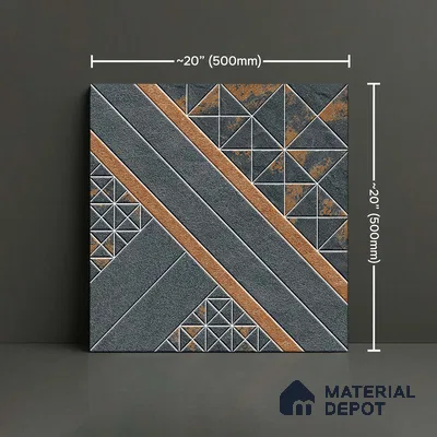 Patterned Look Floor Tile TL 09425 | Matte Finish 20 x 20 inch Vitrified Tile - 12 mm | Suitable For Kitchen, Bathroom, Bedroom & Office | Pattern Alignment May Vary | 2-3 mm Spacer is Mandatory