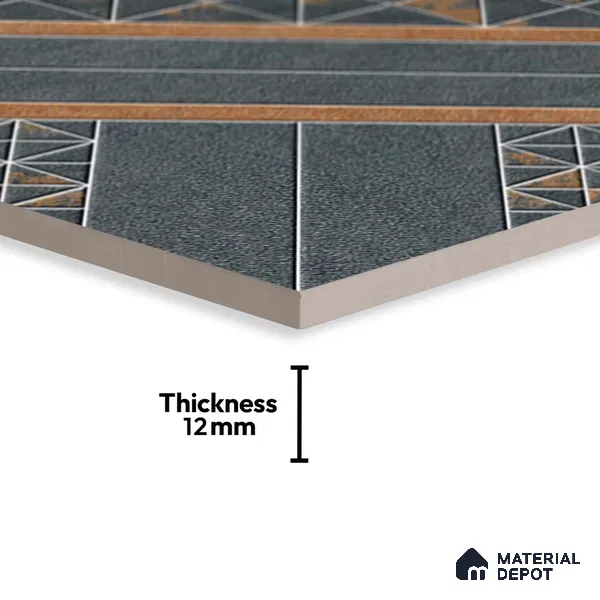 Patterned Look Floor Tile TL 09425 | Matte Finish 20 x 20 inch Vitrified Tile - 12 mm | Suitable For Kitchen, Bathroom, Bedroom & Office | Pattern Alignment May Vary | 2-3 mm Spacer is Mandatory