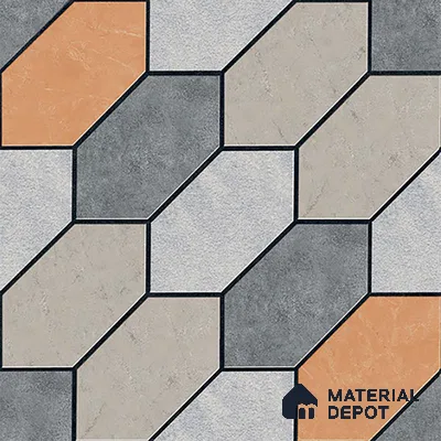 Patterned Floor Tile TL 09424 | Matte Finish 20 x 20 inch Vitrified Tile - 12 mm | Suitable For Parking, Courtyard, Corridor | Pattern Alignment May Vary | 2-3 mm Spacer is Mandatory