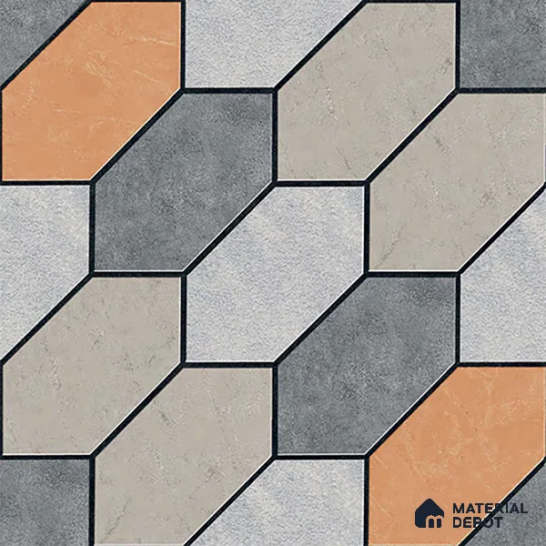 Patterned Floor Tile TL 09424 | Matte Finish 20 x 20 inch Vitrified Tile - 12 mm | Suitable For Parking, Courtyard, Corridor | Pattern Alignment May Vary | 2-3 mm Spacer is Mandatory