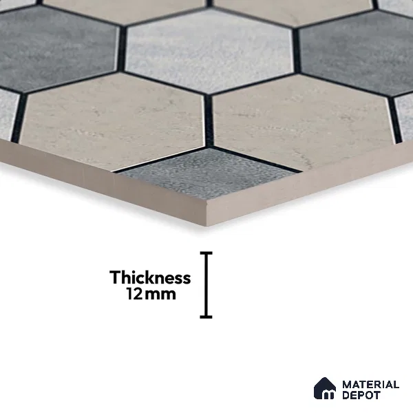 Patterned Floor Tile TL 09424 | Matte Finish 20 x 20 inch Vitrified Tile - 12 mm | Suitable For Parking, Courtyard, Corridor | Pattern Alignment May Vary | 2-3 mm Spacer is Mandatory