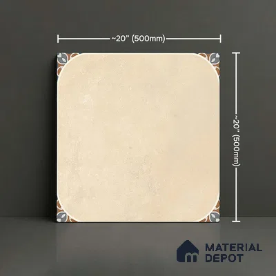 Cement Look Floor Tile TL 09422 C | Matte Finish 20 x 20 inch Vitrified Tile - 12 mm | Suitable For Kitchen, Bathroom, Bedroom & Office | Pattern Alignment May Vary | 2-3 mm Spacer is Mandatory