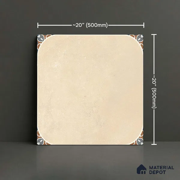Cement Look Floor Tile TL 09422 C | Matte Finish 20 x 20 inch Vitrified Tile - 12 mm | Suitable For Kitchen, Bathroom, Bedroom & Office | Pattern Alignment May Vary | 2-3 mm Spacer is Mandatory
