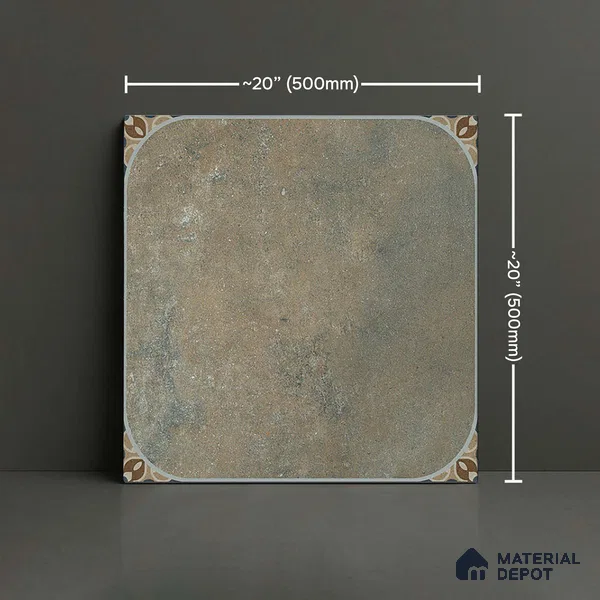 Patterned Look Floor Tile TL 09422 | Matte Finish 20 x 20 inch Vitrified Tile - 12 mm | Suitable For Kitchen, Bathroom, Bedroom & Office | Pattern Alignment May Vary | 2-3 mm Spacer is Mandatory