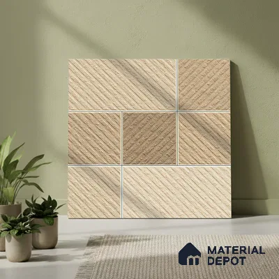 Stone Look Floor Tile TL 09426 B | Matte Finish 20 x 20 inch Vitrified Tile - 12 mm | Suitable For Kitchen, Bathroom, Bedroom & Office | Pattern Alignment May Vary | 2-3 mm Spacer is Mandatory (Sample)