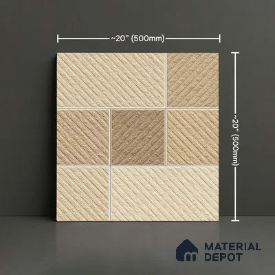 Stone Look Floor Tile TL 09426 B | Matte Finish 20 x 20 inch Vitrified Tile - 12 mm | Suitable For Kitchen, Bathroom, Bedroom & Office | Pattern Alignment May Vary | 2-3 mm Spacer is Mandatory (Sample)