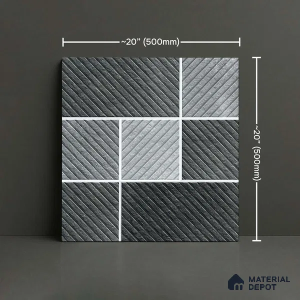 Stone Look Floor Tile TL 09426 | Matte Finish 20 x 20 inch Vitrified Tile - 12 mm | Suitable For Kitchen, Bathroom, Bedroom & Office | Pattern Alignment May Vary | 2-3 mm Spacer is Mandatory