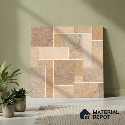Stone Look Floor Tile TL 09420 B | Matte Finish 20 x 20 inch Vitrified Tile - 12 mm | Suitable For Kitchen, Bathroom, Bedroom & Office | Pattern Alignment May Vary | 2-3 mm Spacer is Mandatory