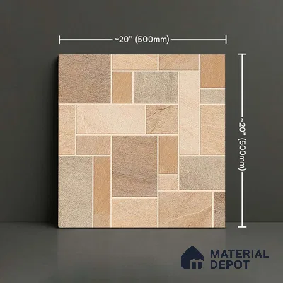 Stone Look Floor Tile TL 09420 B | Matte Finish 20 x 20 inch Vitrified Tile - 12 mm | Suitable For Kitchen, Bathroom, Bedroom & Office | Pattern Alignment May Vary | 2-3 mm Spacer is Mandatory