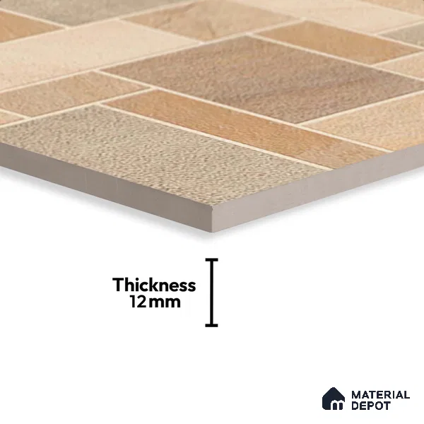 Stone Look Floor Tile TL 09420 B | Matte Finish 20 x 20 inch Vitrified Tile - 12 mm | Suitable For Kitchen, Bathroom, Bedroom & Office | Pattern Alignment May Vary | 2-3 mm Spacer is Mandatory