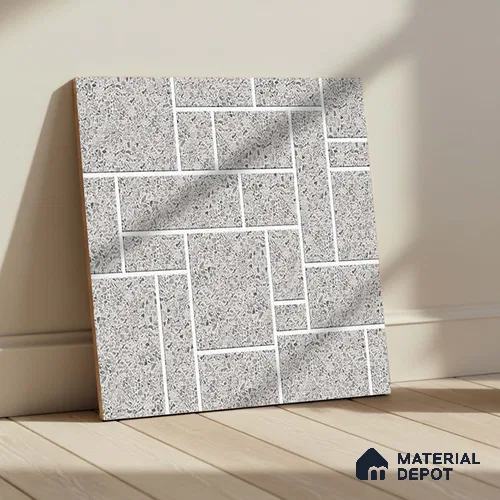 Stone Look Floor Tile TL 09420 | Matte Finish 20 x 20 inch Vitrified Tile - 12 mm | Suitable For Kitchen, Bathroom, Bedroom & Office | Pattern Alignment May Vary | 2-3 mm Spacer is Mandatory