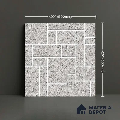 Stone Look Floor Tile TL 09420 | Matte Finish 20 x 20 inch Vitrified Tile - 12 mm | Suitable For Kitchen, Bathroom, Bedroom & Office | Pattern Alignment May Vary | 2-3 mm Spacer is Mandatory