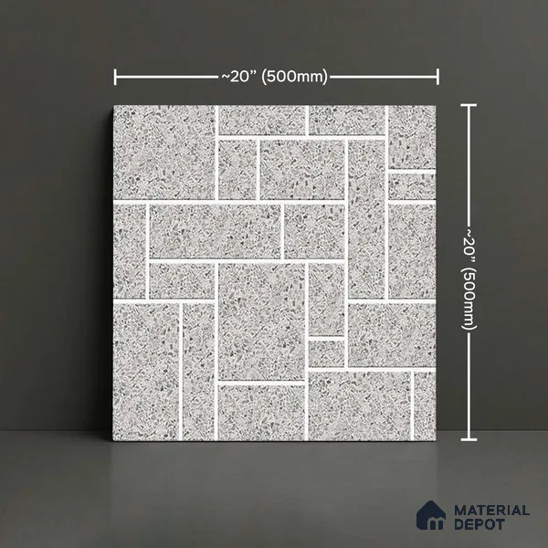 Stone Look Floor Tile TL 09420 | Matte Finish 20 x 20 inch Vitrified Tile - 12 mm | Suitable For Kitchen, Bathroom, Bedroom & Office | Pattern Alignment May Vary | 2-3 mm Spacer is Mandatory