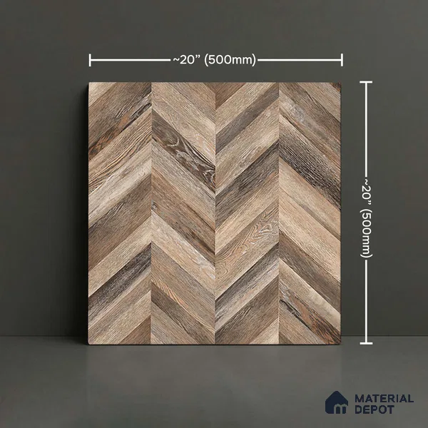 Wood Look Floor Tile TL 09419 | Matte Finish 20 x 20 inch Vitrified Tile - 12 mm | Suitable For Kitchen, Bathroom, Bedroom & Office | Pattern Alignment May Vary | 2-3 mm Spacer is Mandatory