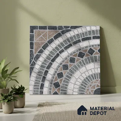 Stone Look Floor Tile TL 09421 B | Matte Finish 20 x 20 inch Vitrified Tile - 12 mm | Suitable For Kitchen, Bathroom, Bedroom & Office | Pattern Alignment May Vary | 2-3 mm Spacer is Mandatory