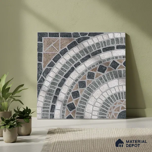 Stone Look Floor Tile TL 09421 B | Matte Finish 20 x 20 inch Vitrified Tile - 12 mm | Suitable For Kitchen, Bathroom, Bedroom & Office | Pattern Alignment May Vary | 2-3 mm Spacer is Mandatory