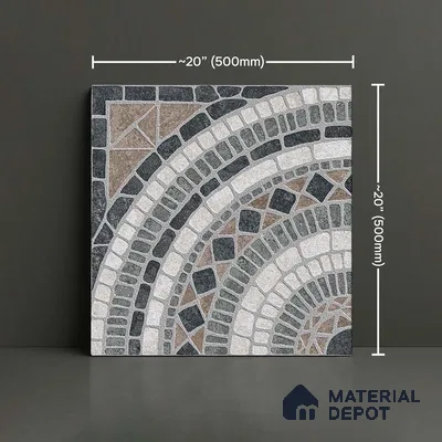 Stone Look Floor Tile TL 09421 B | Matte Finish 20 x 20 inch Vitrified Tile - 12 mm | Suitable For Kitchen, Bathroom, Bedroom & Office | Pattern Alignment May Vary | 2-3 mm Spacer is Mandatory