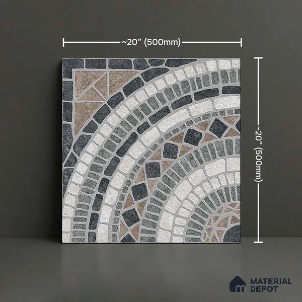 Stone Look Floor Tile TL 09421 B | Matte Finish 20 x 20 inch Vitrified Tile - 12 mm | Suitable For Kitchen, Bathroom, Bedroom & Office | Pattern Alignment May Vary | 2-3 mm Spacer is Mandatory