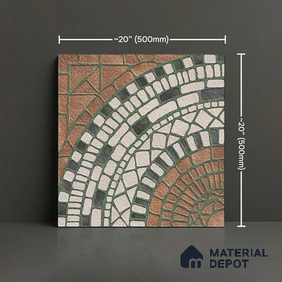 Stone Look Floor Tile TL 09421 | Matte Finish 20 x 20 inch Vitrified Tile - 12 mm | Suitable For Kitchen, Bathroom, Bedroom & Office | Pattern Alignment May Vary | 2-3 mm Spacer is Mandatory