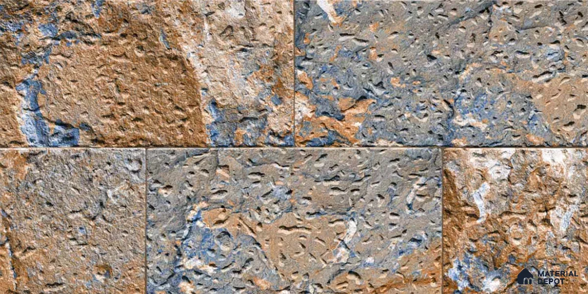 Stone Look Wall Tile TL 09436 | Matte Finish 2 ft x 1 ft Ceramic Tile - 9 mm | Suitable For Modern Facades, Outdoor Cladding, Feature Wall