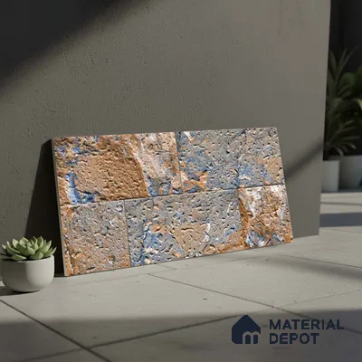 Stone Look Wall Tile TL 09436 | Matte Finish 2 ft x 1 ft Ceramic Tile - 9 mm | Suitable For Modern Facades, Outdoor Cladding, Feature Wall