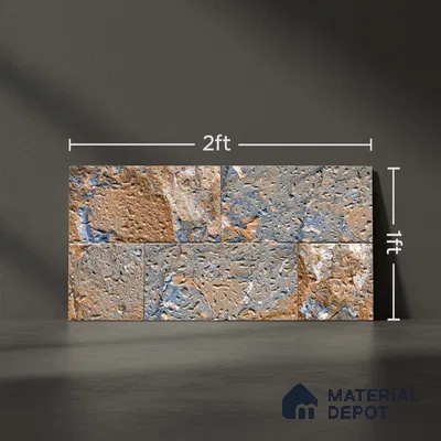 Stone Look Wall Tile TL 09436 | Matte Finish 2 ft x 1 ft Ceramic Tile - 9 mm | Suitable For Modern Facades, Outdoor Cladding, Feature Wall