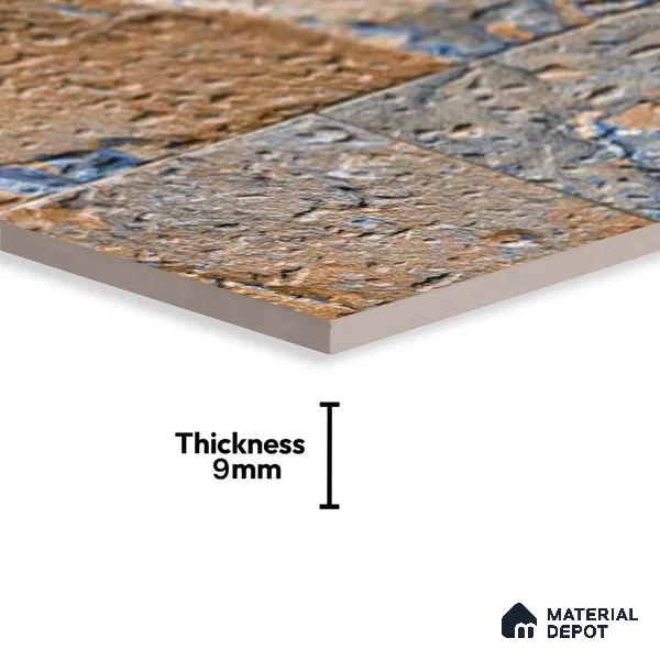 Stone Look Wall Tile TL 09436 | Matte Finish 2 ft x 1 ft Ceramic Tile - 9 mm | Suitable For Modern Facades, Outdoor Cladding, Feature Wall