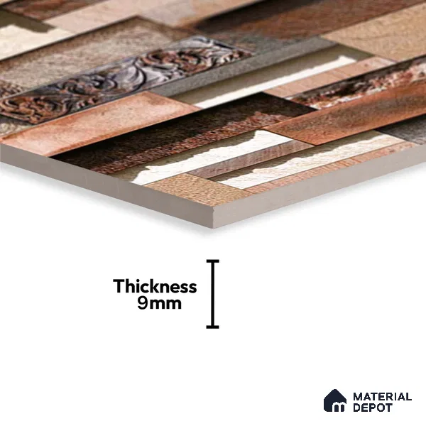 Stacked Stone Look Wall Tile TL 09429 | Matte Finish 2 ft x 1 ft Ceramic Tile - 9 mm | Suitable For Modern Facades, Outdoor Cladding, Feature Wall