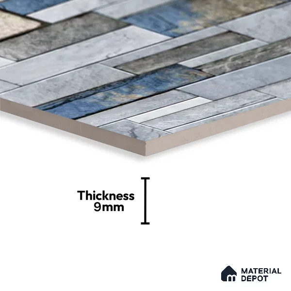 Stacked Stone Look Wall Tile TL 09434 | Matte Finish 2 ft x 1 ft Ceramic Tile - 9 mm | Suitable For Modern Facades, Outdoor Cladding, Feature Wall