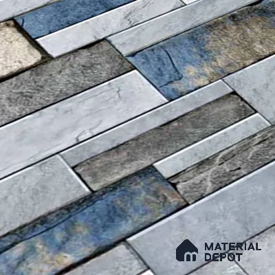 Stacked Stone Look Wall Tile TL 09434 | Matte Finish 2 ft x 1 ft Ceramic Tile - 9 mm | Suitable For Modern Facades, Outdoor Cladding, Feature Wall