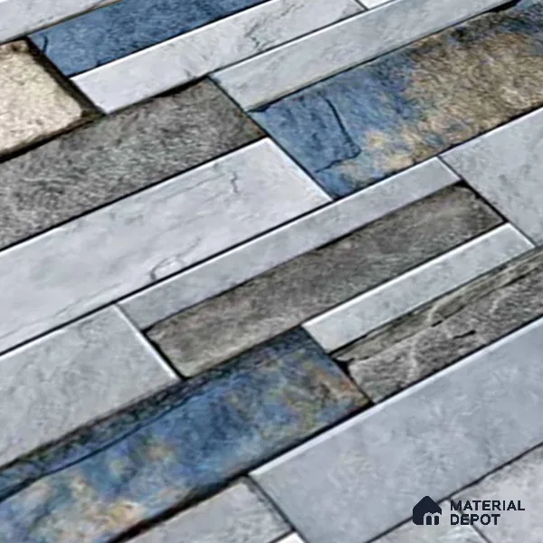 Stacked Stone Look Wall Tile TL 09434 | Matte Finish 2 ft x 1 ft Ceramic Tile - 9 mm | Suitable For Modern Facades, Outdoor Cladding, Feature Wall