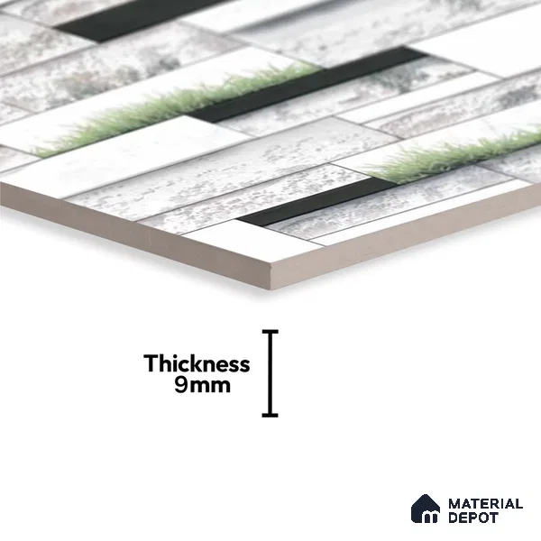 Stacked Stone Look Wall Tile TL 09430 | Matte Finish 2 ft x 1 ft Ceramic Tile - 9 mm | Suitable For Modern Facades, Outdoor Cladding, Feature Wall