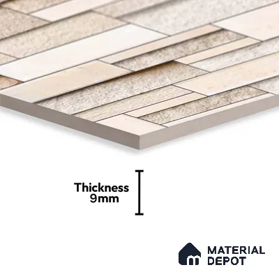 TL 07078 Creamy Stack Stone 2 ft x 1 ft Matte Finish Ceramic Elevation Wall Tile - 9 mm