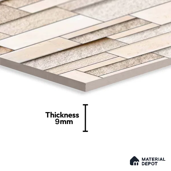TL 07078 Creamy Stack Stone 2 ft x 1 ft Matte Finish Ceramic Elevation Wall Tile - 9 mm
