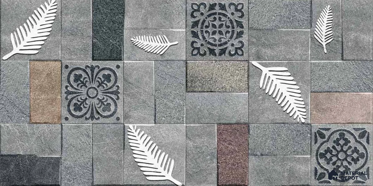 Stone Look Wall Tile TL 09437 | Matte Finish 2 ft x 1 ft Ceramic Tile - 9 mm | Suitable For Modern Facades, Outdoor Cladding, Feature Wall