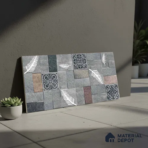 Stone Look Wall Tile TL 09437 | Matte Finish 2 ft x 1 ft Ceramic Tile - 9 mm | Suitable For Modern Facades, Outdoor Cladding, Feature Wall